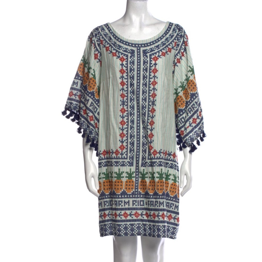 Farm Rio Shift Dress w/Tassels L